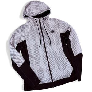 The North Face Women's Flash Dry Full Zip Jacket White Black Dots Size Medium